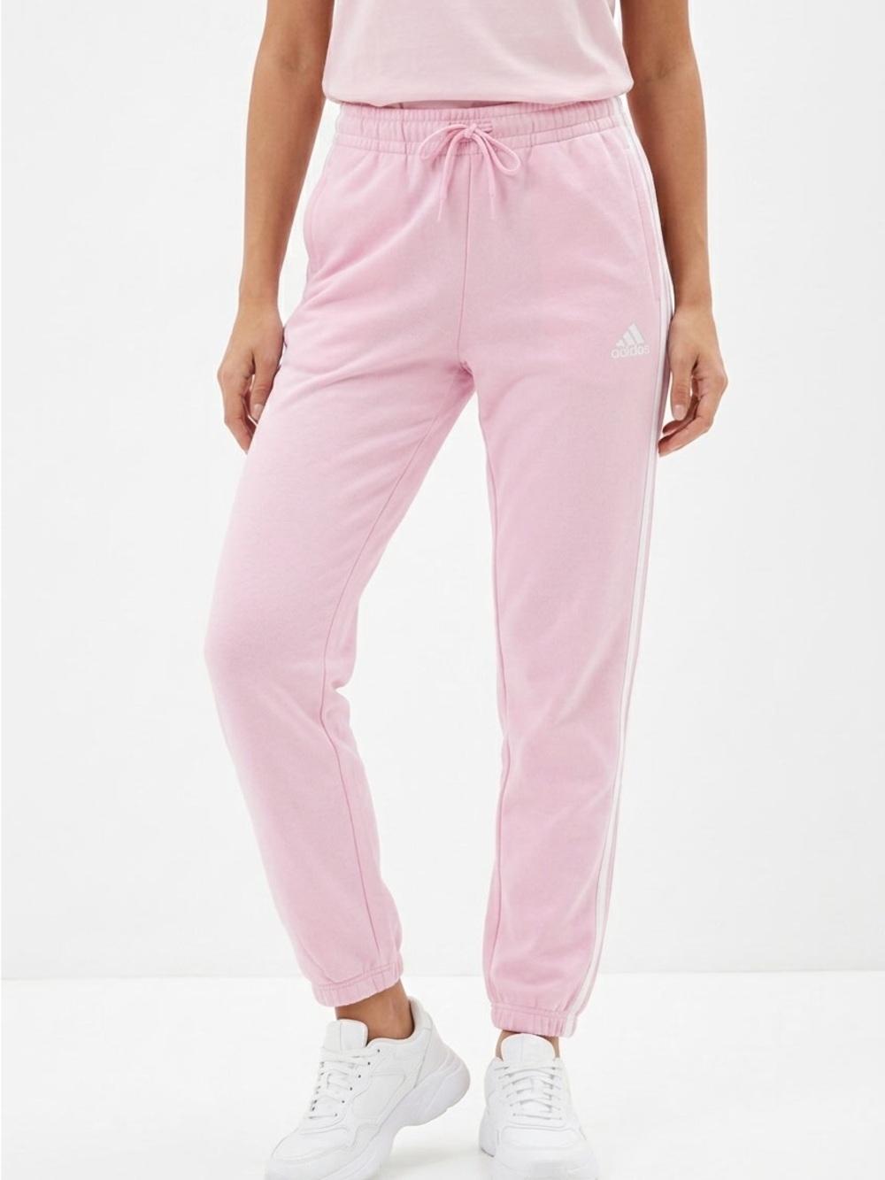 adidas Pink Track Joggers with Side Stripes